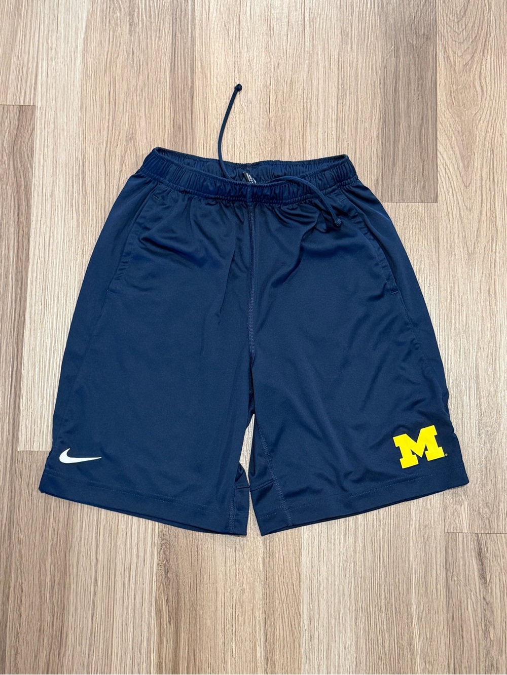 Nike Kids L Navy Shorts with Yellow Michigan 'M'